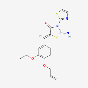 molecular formula C18H17N3O3S2 B4291371 (5Z)-5-{[3-ETHOXY-4-(PROP-2-EN-1-YLOXY)PHENYL]METHYLIDENE}-2-IMINO-3-(1,3-THIAZOL-2-YL)-1,3-THIAZOLIDIN-4-ONE 