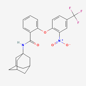 molecular formula C24H23F3N2O4 B4291424 N-(ADAMANTAN-1-YL)-2-[2-NITRO-4-(TRIFLUOROMETHYL)PHENOXY]BENZAMIDE 
