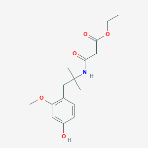molecular formula C16H23NO5 B4291432 ETHYL 2-{[1-(4-HYDROXY-2-METHOXYPHENYL)-2-METHYLPROPAN-2-YL]CARBAMOYL}ACETATE 