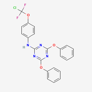 molecular formula C22H15ClF2N4O3 B4291575 N-[4-(CHLORODIFLUOROMETHOXY)PHENYL]-4,6-DIPHENOXY-1,3,5-TRIAZIN-2-AMINE 