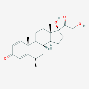 molecular formula C22H28O4 B042916 (6S,8S,10R,13S,14S,17R)-17-hydroxy-17-(2-hydroxyacetyl)-6,10,13-trimethyl-7,8,12,14,15,16-hexahydro-6H-cyclopenta[a]phenanthren-3-one CAS No. 93269-35-3