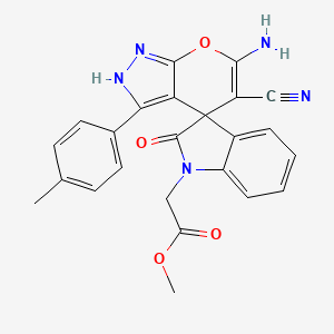 molecular formula C24H19N5O4 B4291717 METHYL 2-[6'-AMINO-5'-CYANO-3'-(4-METHYLPHENYL)-2-OXO-1,2-DIHYDRO-1'H-SPIRO[INDOLE-3,4'-PYRANO[2,3-C]PYRAZOL]-1-YL]ACETATE 