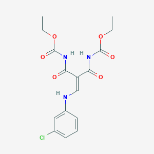 molecular formula C16H18ClN3O6 B429173 Ethyl 3-(3-chloroanilino)-2-{[(ethoxycarbonyl)amino]carbonyl}acryloylcarbamate 