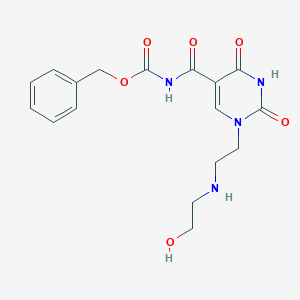 molecular formula C17H20N4O6 B429189 benzyl (1-{2-[(2-hydroxyethyl)amino]ethyl}-2,4-dioxo-1,2,3,4-tetrahydro-5-pyrimidinyl)carbonylcarbamate 