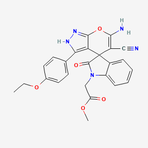 molecular formula C25H21N5O5 B4292204 METHYL 2-[6'-AMINO-5'-CYANO-3'-(4-ETHOXYPHENYL)-2-OXO-1,2-DIHYDRO-1'H-SPIRO[INDOLE-3,4'-PYRANO[2,3-C]PYRAZOL]-1-YL]ACETATE 