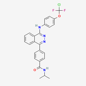 molecular formula C25H21ClF2N4O2 B4292275 4-(4-{[4-(CHLORODIFLUOROMETHOXY)PHENYL]AMINO}PHTHALAZIN-1-YL)-N-(PROPAN-2-YL)BENZAMIDE 