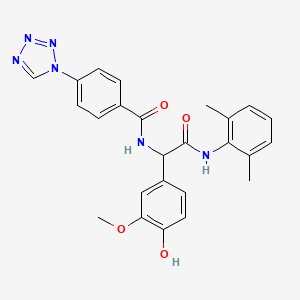molecular formula C25H24N6O4 B4292328 N-(2,6-DIMETHYLPHENYL)-2-(4-HYDROXY-3-METHOXYPHENYL)-2-{[4-(1H-1,2,3,4-TETRAZOL-1-YL)PHENYL]FORMAMIDO}ACETAMIDE CAS No. 5786-98-1