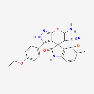 6'-amino-4-bromo-3'-(4-ethoxyphenyl)-5-methyl-2-oxo-1,2-dihydro-1'H-spiro[indole-3,4'-pyrano[2,3-c]pyrazole]-5'-carbonitrile