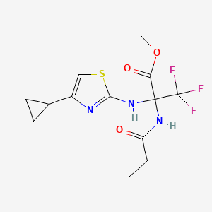 molecular formula C13H16F3N3O3S B4292469 methyl N-(4-cyclopropyl-1,3-thiazol-2-yl)-3,3,3-trifluoro-2-(propanoylamino)alaninate 