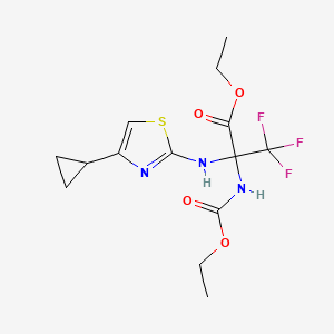 ethyl N-(4-cyclopropyl-1,3-thiazol-2-yl)-2-[(ethoxycarbonyl)amino]-3,3,3-trifluoroalaninate