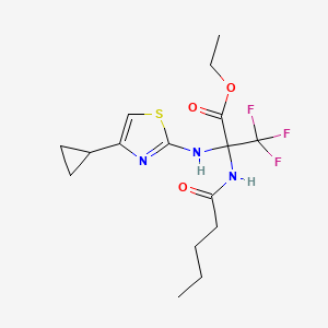 ethyl N-(4-cyclopropyl-1,3-thiazol-2-yl)-3,3,3-trifluoro-2-(pentanoylamino)alaninate
