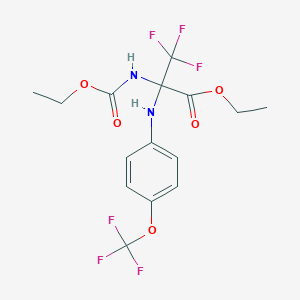 ethyl N-(ethoxycarbonyl)-3,3,3-trifluoro-2-{[4-(trifluoromethoxy)phenyl]amino}alaninate