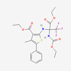ethyl 2-({1-(ethoxycarbonyl)-1-[(ethoxycarbonyl)amino]-2,2,2-trifluoroethyl}amino)-4-methyl-5-phenylthiophene-3-carboxylate