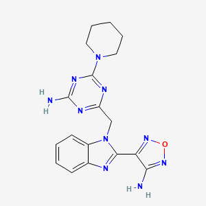4-{[2-(4-amino-1,2,5-oxadiazol-3-yl)-1H-benzimidazol-1-yl]methyl}-6-piperidin-1-yl-1,3,5-triazin-2-amine