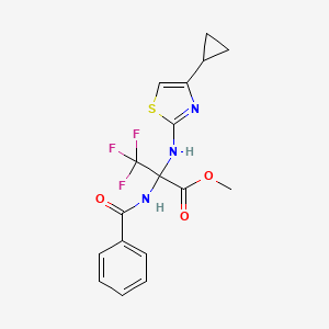 methyl N-benzoyl-2-[(4-cyclopropyl-1,3-thiazol-2-yl)amino]-3,3,3-trifluoroalaninate