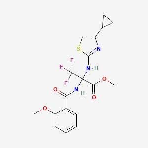 methyl 2-[(4-cyclopropyl-1,3-thiazol-2-yl)amino]-3,3,3-trifluoro-N-(2-methoxybenzoyl)alaninate
