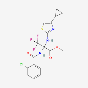 molecular formula C17H15ClF3N3O3S B4292544 methyl N-[(2-chlorophenyl)carbonyl]-2-[(4-cyclopropyl-1,3-thiazol-2-yl)amino]-3,3,3-trifluoroalaninate 