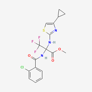 molecular formula C17H15ClF3N3O3S B4292544 methyl N-(2-chlorobenzoyl)-2-[(4-cyclopropyl-1,3-thiazol-2-yl)amino]-3,3,3-trifluoroalaninate 