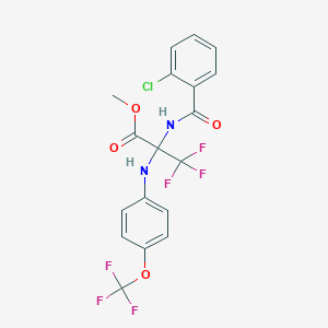 methyl N-(2-chlorobenzoyl)-3,3,3-trifluoro-2-{[4-(trifluoromethoxy)phenyl]amino}alaninate