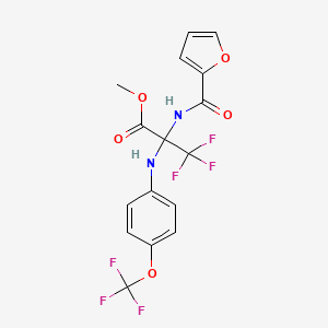 molecular formula C16H12F6N2O5 B4292574 methyl 3,3,3-trifluoro-N-2-furoyl-2-{[4-(trifluoromethoxy)phenyl]amino}alaninate CAS No. 5771-50-6