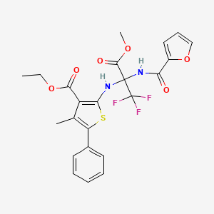 molecular formula C23H21F3N2O6S B4292598 ethyl 4-methyl-5-phenyl-2-{[2,2,2-trifluoro-1-(2-furoylamino)-1-(methoxycarbonyl)ethyl]amino}thiophene-3-carboxylate 