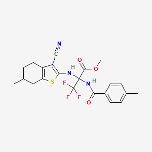 methyl N-(3-cyano-6-methyl-4,5,6,7-tetrahydro-1-benzothien-2-yl)-3,3,3-trifluoro-2-[(4-methylbenzoyl)amino]alaninate