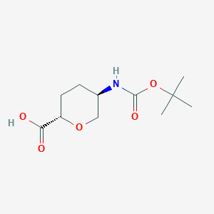 (2S,5R)-5-[(tert-butoxycarbonyl)amino]tetrahydro-2H-pyran-2-carboxylic acid
