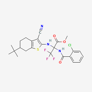 methyl N-(6-tert-butyl-3-cyano-4,5,6,7-tetrahydro-1-benzothien-2-yl)-2-[(2-chlorobenzoyl)amino]-3,3,3-trifluoroalaninate
