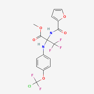 molecular formula C16H12ClF5N2O5 B4292715 METHYL 2-{4-[CHLORO(DIFLUORO)METHOXY]ANILINO}-3,3,3-TRIFLUORO-2-[(2-FURYLCARBONYL)AMINO]PROPANOATE 