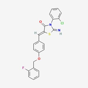 molecular formula C23H16ClFN2O2S B4292925 (5Z)-3-(2-CHLOROPHENYL)-5-({4-[(2-FLUOROPHENYL)METHOXY]PHENYL}METHYLIDENE)-2-IMINO-1,3-THIAZOLIDIN-4-ONE 