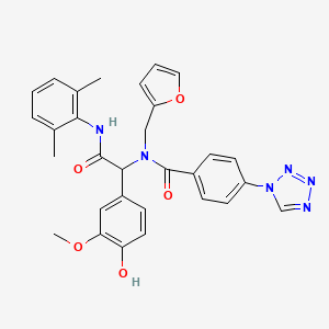 molecular formula C30H28N6O5 B4292936 N-(2,6-DIMETHYLPHENYL)-2-{N-[(FURAN-2-YL)METHYL]-1-[4-(1H-1,2,3,4-TETRAZOL-1-YL)PHENYL]FORMAMIDO}-2-(4-HYDROXY-3-METHOXYPHENYL)ACETAMIDE 
