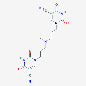 molecular formula C17H19N7O4 B429298 1-{3-[[3-(5-cyano-2,4-dioxo-3,4-dihydro-1(2H)-pyrimidinyl)propyl](methyl)amino]propyl}-2,4-dioxo-1,2,3,4-tetrahydro-5-pyrimidinecarbonitrile 