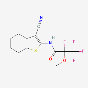 molecular formula C13H12F4N2O2S B4293043 N-(3-cyano-4,5,6,7-tetrahydro-1-benzothiophen-2-yl)-2,3,3,3-tetrafluoro-2-methoxypropanamide 