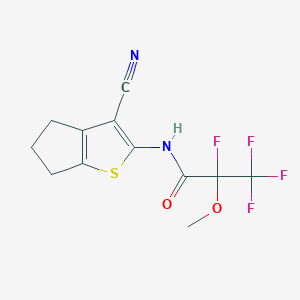 molecular formula C12H10F4N2O2S B4293046 N-(3-cyano-5,6-dihydro-4H-cyclopenta[b]thiophen-2-yl)-2,3,3,3-tetrafluoro-2-methoxypropanamide 