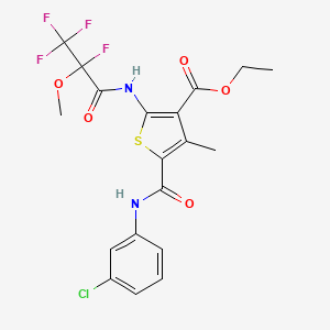 molecular formula C19H17ClF4N2O5S B4293050 ETHYL 5-[(3-CHLOROPHENYL)CARBAMOYL]-4-METHYL-2-(2,3,3,3-TETRAFLUORO-2-METHOXYPROPANAMIDO)THIOPHENE-3-CARBOXYLATE 