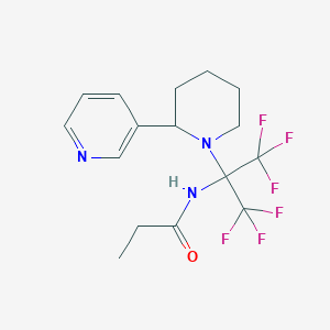 molecular formula C16H19F6N3O B4293165 N-{1,1,1,3,3,3-HEXAFLUORO-2-[2-(3-PYRIDINYL)-1-PIPERIDINYL]-2-PROPANYL}PROPANAMIDE 