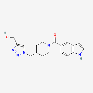 molecular formula C18H21N5O2 B4293261 [4-[[4-(hydroxymethyl)triazol-1-yl]methyl]piperidin-1-yl]-(1H-indol-5-yl)methanone 
