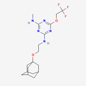 molecular formula C18H26F3N5O2 B4293267 N2-[2-(ADAMANTAN-1-YLOXY)ETHYL]-N4-METHYL-6-(2,2,2-TRIFLUOROETHOXY)-1,3,5-TRIAZINE-2,4-DIAMINE 