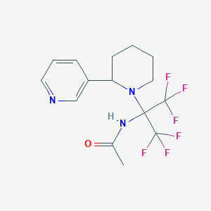 molecular formula C15H17F6N3O B4293353 N-{1,1,1,3,3,3-HEXAFLUORO-2-[2-(3-PYRIDINYL)-1-PIPERIDINYL]-2-PROPANYL}ACETAMIDE 