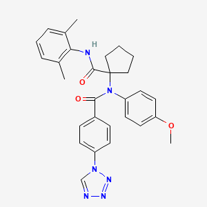 molecular formula C29H30N6O3 B4293387 N-{1-[(2,6-DIMETHYLPHENYL)CARBAMOYL]CYCLOPENTYL}-N-(4-METHOXYPHENYL)-4-(1H-1,2,3,4-TETRAZOL-1-YL)BENZAMIDE 