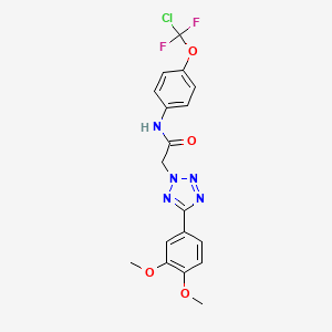 molecular formula C18H16ClF2N5O4 B4293425 N-[4-(CHLORODIFLUOROMETHOXY)PHENYL]-2-[5-(3,4-DIMETHOXYPHENYL)-2H-1,2,3,4-TETRAZOL-2-YL]ACETAMIDE 