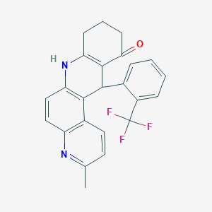molecular formula C24H19F3N2O B4293683 2-METHYL-5-[2-(TRIFLUOROMETHYL)PHENYL]-5,6,7,8,9,10-HEXAHYDRO-1,10-DIAZATETRAPHEN-6-ONE 
