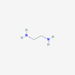 molecular formula H2NCH2CH2NH2<br>C2H8N2<br>NH2CH2CH2NH2<br>C2H8N2 B042938 Ethylenediamine CAS No. 107-15-3