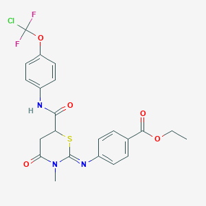 molecular formula C22H20ClF2N3O5S B4293883 ETHYL 4-{[(2Z)-6-{[4-(CHLORODIFLUOROMETHOXY)PHENYL]CARBAMOYL}-3-METHYL-4-OXO-1,3-THIAZINAN-2-YLIDENE]AMINO}BENZOATE 