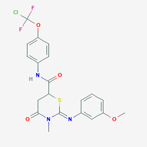 molecular formula C20H18ClF2N3O4S B4293899 (2Z)-N-[4-(CHLORODIFLUOROMETHOXY)PHENYL]-2-[(3-METHOXYPHENYL)IMINO]-3-METHYL-4-OXO-1,3-THIAZINANE-6-CARBOXAMIDE 