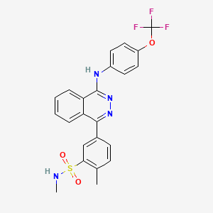 molecular formula C23H19F3N4O3S B4294131 N2-DIMETHYL-5-(4-{[4-(TRIFLUOROMETHOXY)PHENYL]AMINO}PHTHALAZIN-1-YL)BENZENE-1-SULFONAMIDE 
