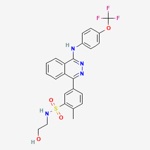 molecular formula C24H21F3N4O4S B4294156 N-(2-HYDROXYETHYL)-2-METHYL-5-(4-{[4-(TRIFLUOROMETHOXY)PHENYL]AMINO}PHTHALAZIN-1-YL)BENZENE-1-SULFONAMIDE 