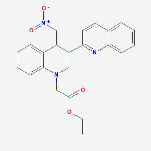 molecular formula C23H21N3O4 B4294238 ETHYL 2-[4-(NITROMETHYL)-3-(2-QUINOLYL)-1(4H)-QUINOLINYL]ACETATE 