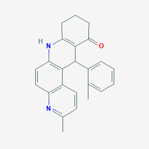 molecular formula C24H22N2O B4294293 2-METHYL-5-(2-METHYLPHENYL)-5,6,7,8,9,10-HEXAHYDRO-1,10-DIAZATETRAPHEN-6-ONE 