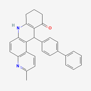 molecular formula C29H24N2O B4294305 5-{[1,1'-BIPHENYL]-4-YL}-2-METHYL-5,6,7,8,9,10-HEXAHYDRO-1,10-DIAZATETRAPHEN-6-ONE 